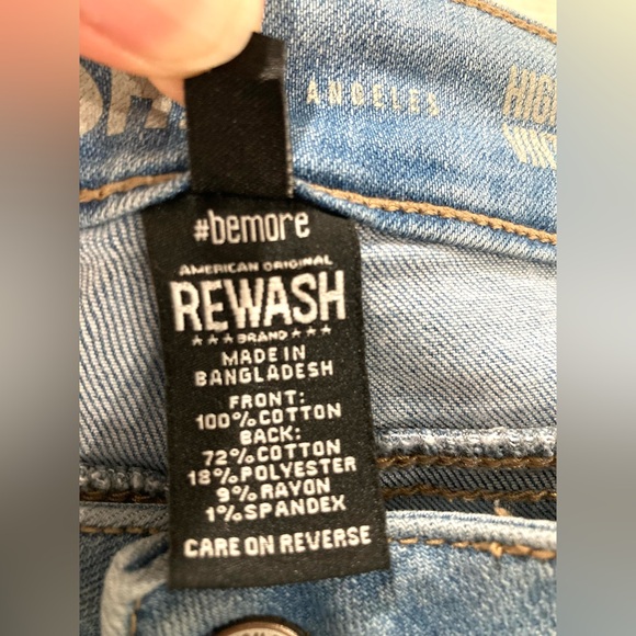 Rewash High Rise Vintage Reunion Crop Frayed Hem Jeans 9/29 - Picture 12 of 13